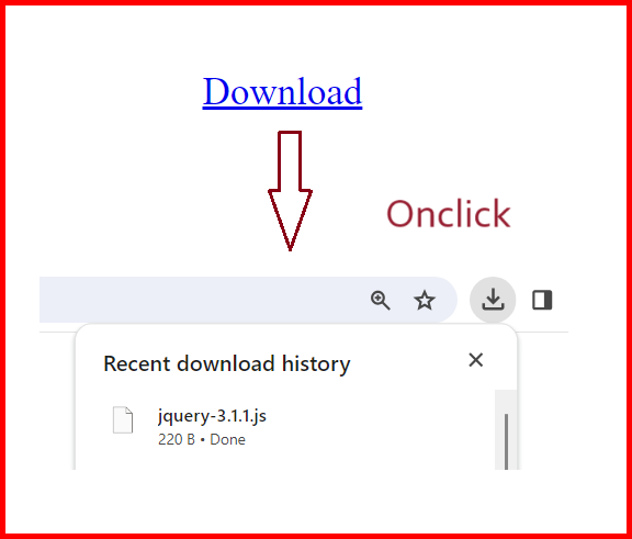 Picture showing the output of Download attribute in HTML5